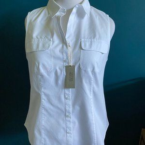 CHICO'S SLEEVELESS WHITE BLOUSE - NWT - SIZE 2 (LARGE/12)